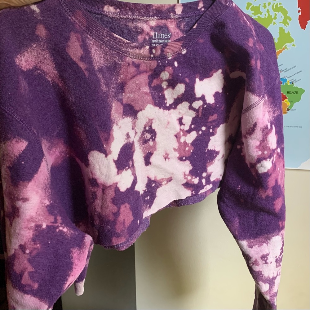 CRAZY cropped tie-dye sweatshirt